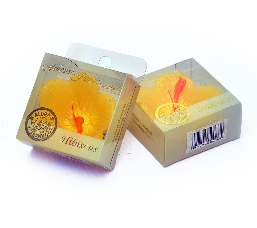 Yellow Hibiscus Floating Candle