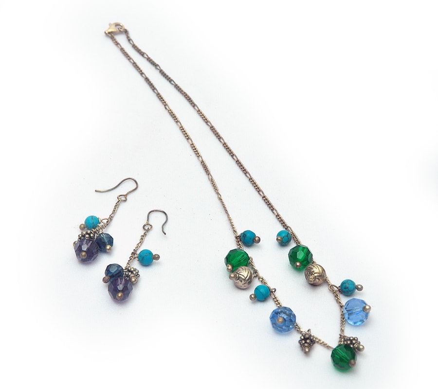 Bead Earrings & Necklace Set