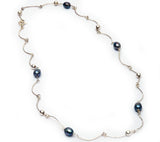 Silver & Black Pearl Necklace