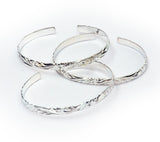 Silver Etched Cuff Bangle